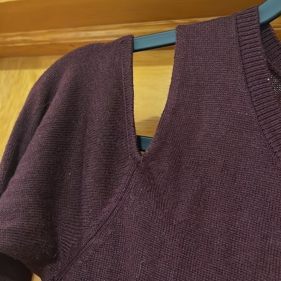 Garage Burgundy Cold Shoulder Knit Dress - Picture 3 of 4